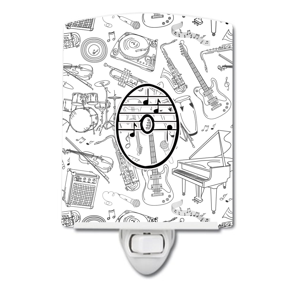 Letter O Musical Note Letters Ceramic Night Light