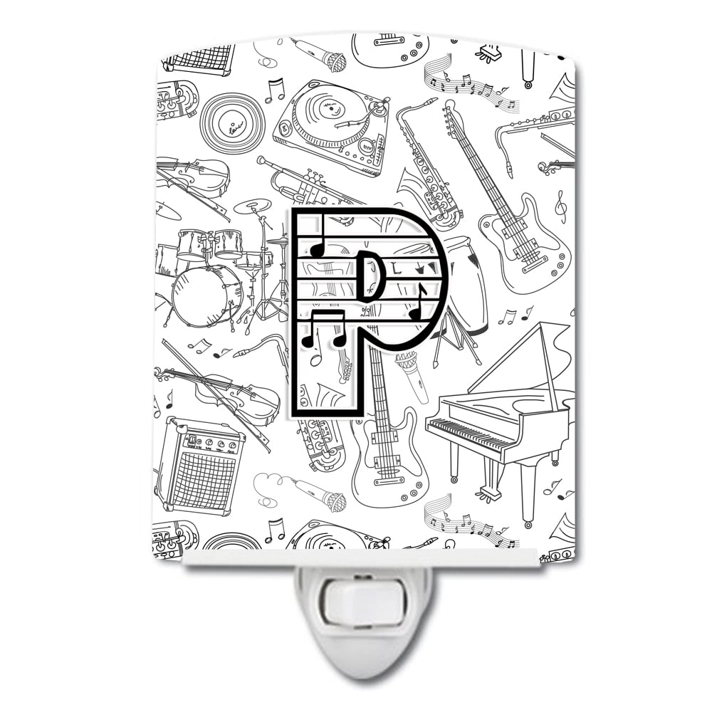 Letter P Musical Note Letters Ceramic Night Light
