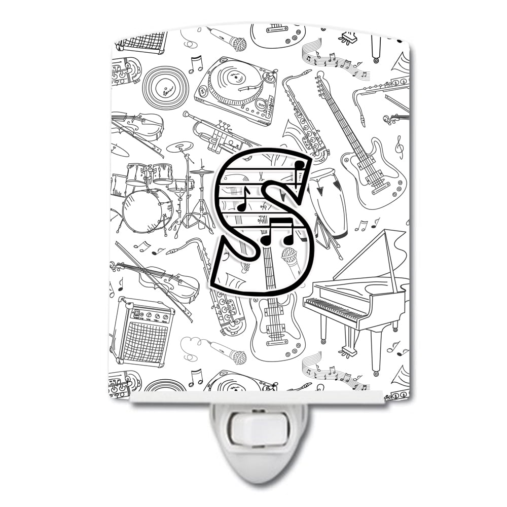 Letter S Musical Note Letters Ceramic Night Light