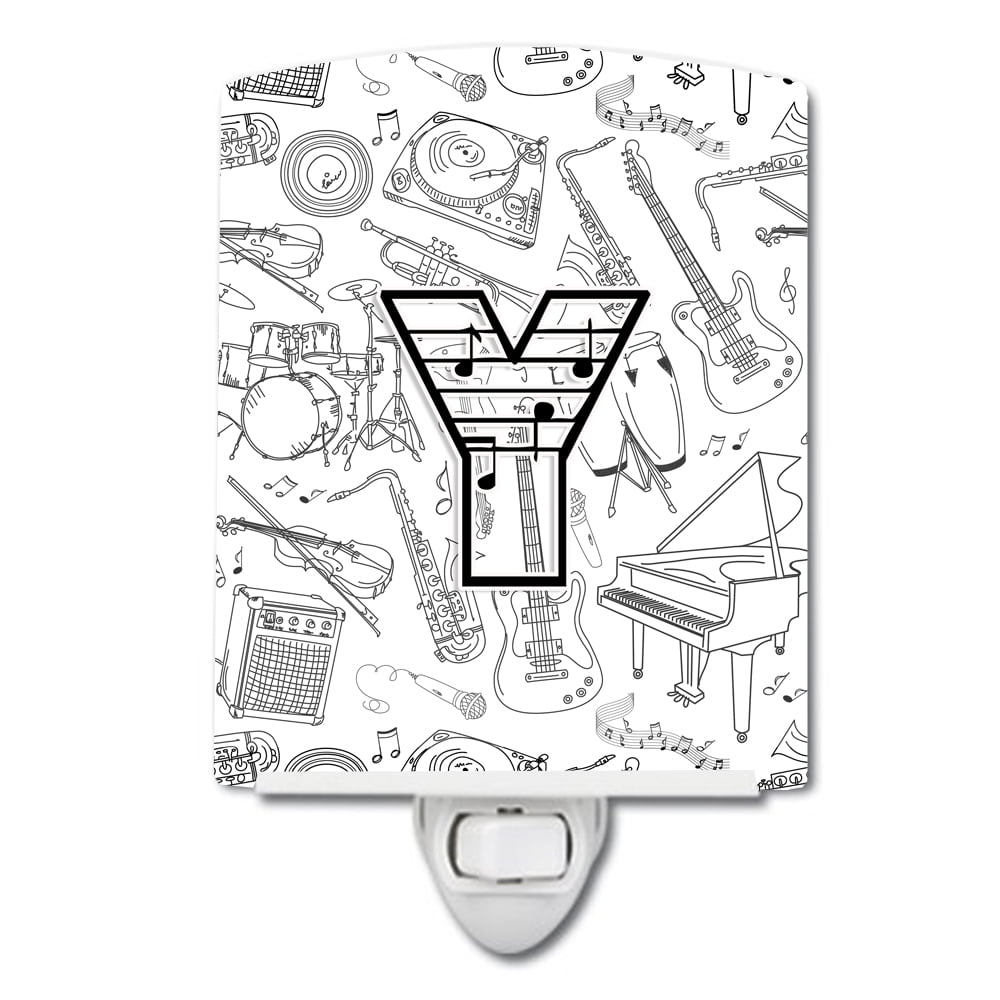 CJ2007-YCNL Letter Y Musical Note Letters Ceramic Night Light