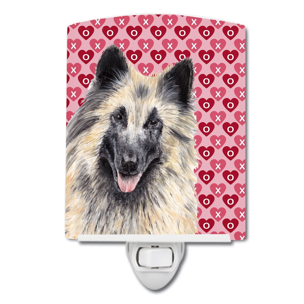 Belgian Tervuren Hearts Love & Valentines Day Portrait Ceramic Night Light