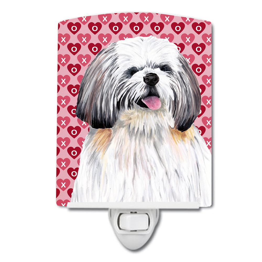 Shih Tzu Hearts Love & Valentines Day Portrait Ceramic Night Light
