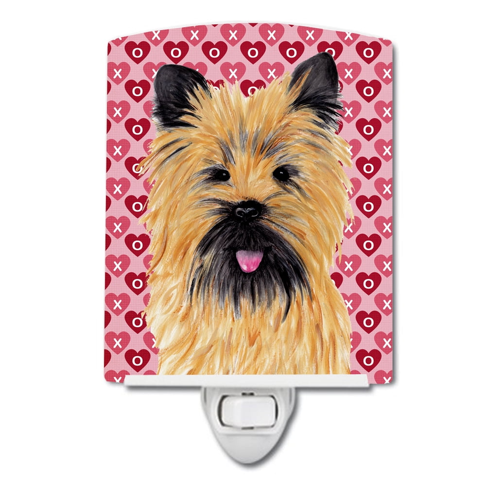 Cairn Terrier Hearts Love & Valentines Day Portrait Ceramic Night Light