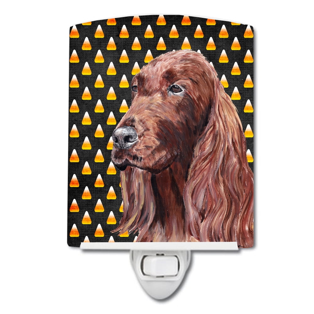 Irish Setter Candy Corn Halloween Ceramic Night Light