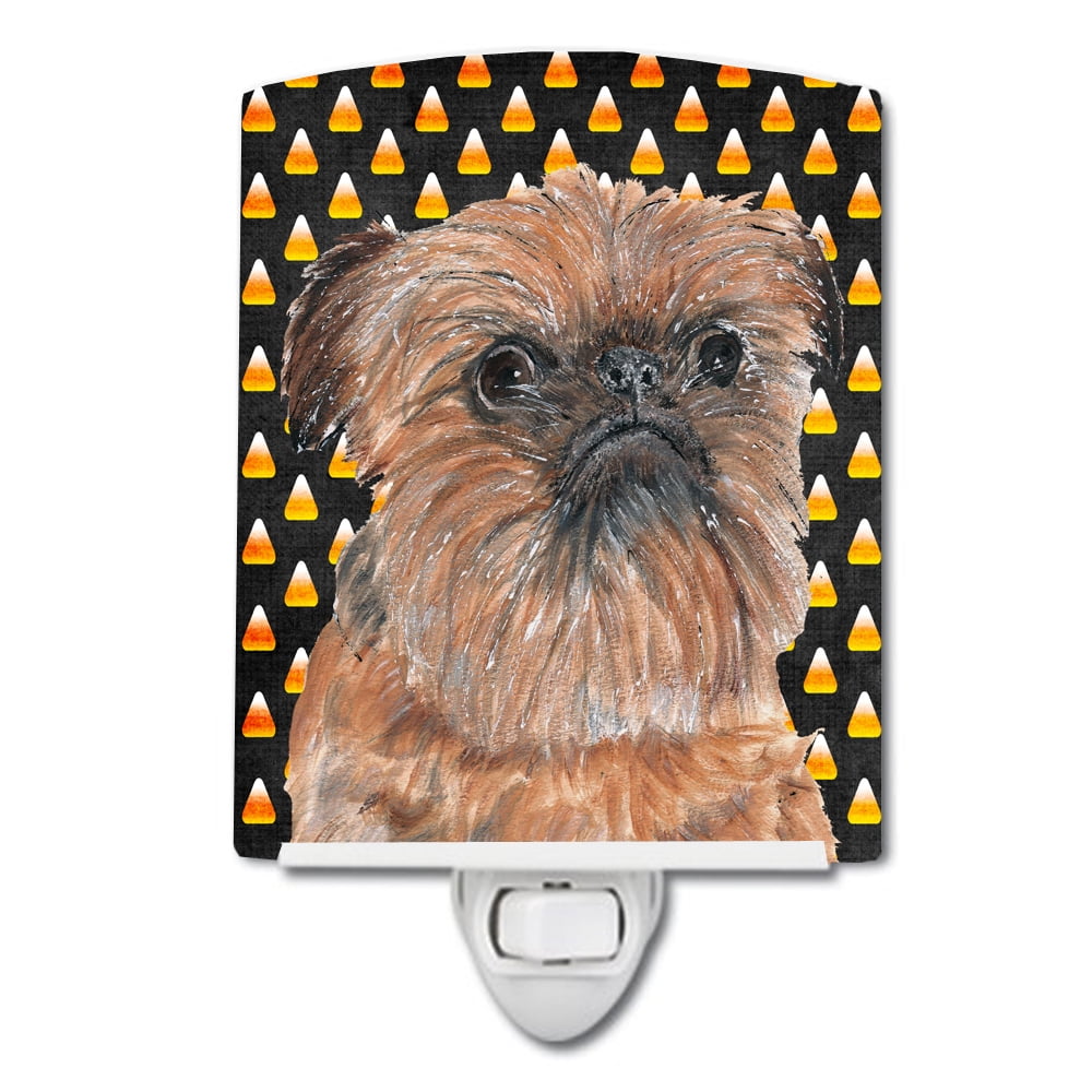 SC9530CNL Brussels Griffon Candy Corn Halloween Ceramic Night Light