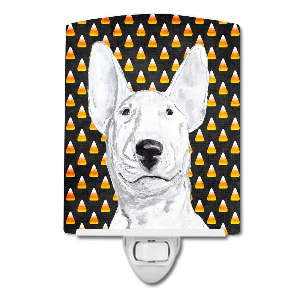 SC9534CNL Bull Terrier Candy Corn Halloween Ceramic Night Light