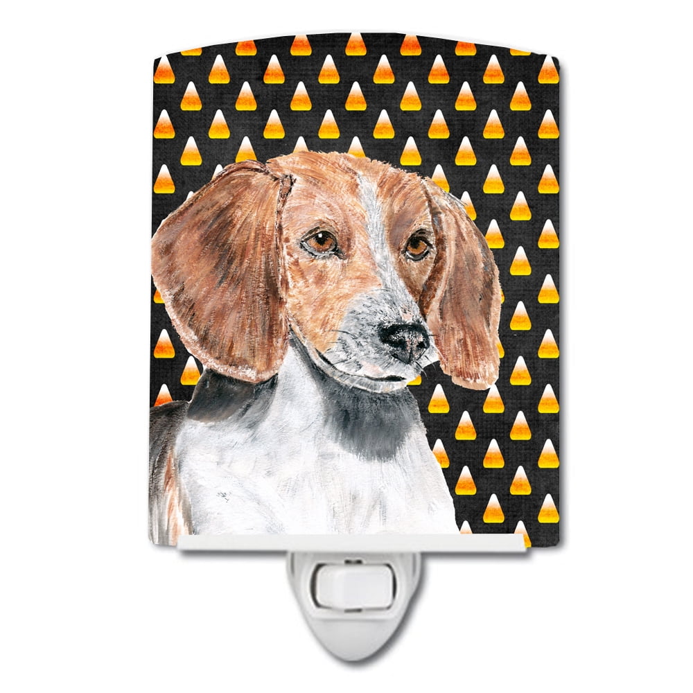 SC9537CNL English Foxhound Candy Corn Halloween Ceramic Night Light