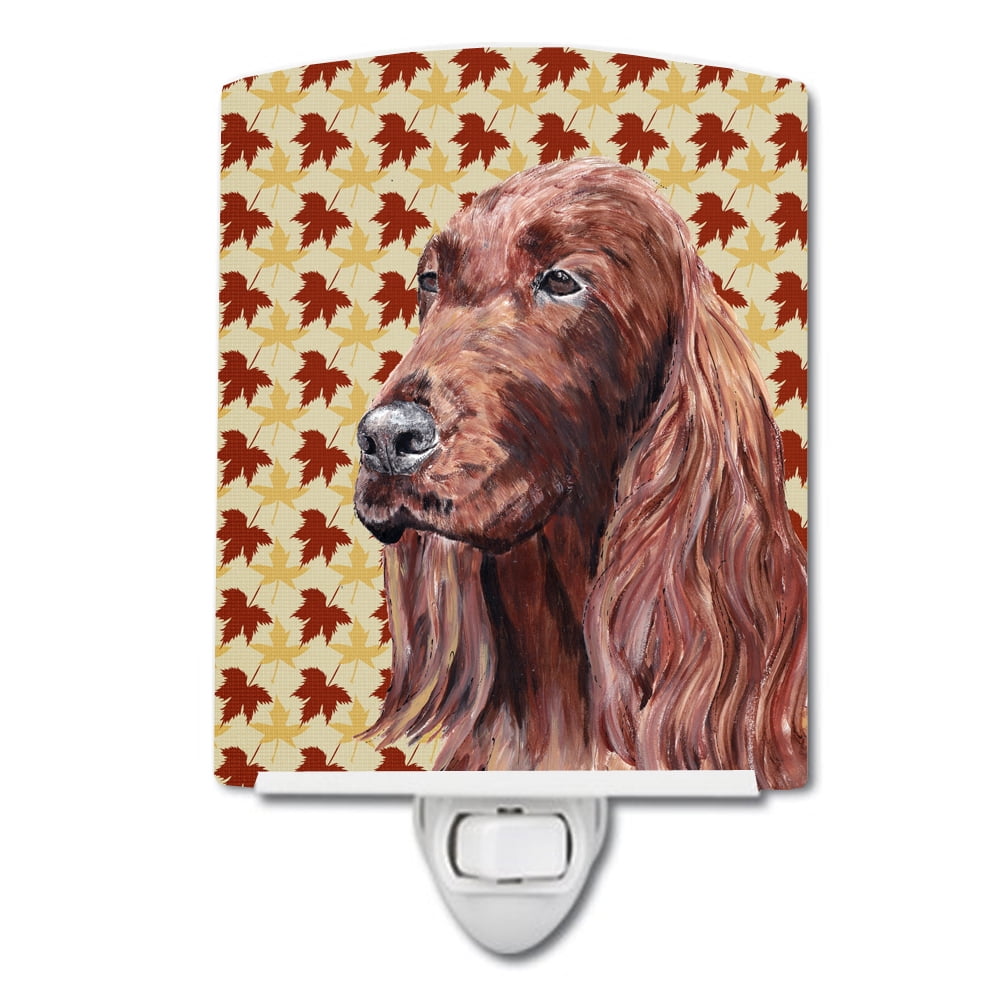 SC9538CNL Irish Setter Fall Leaves Ceramic Night Light