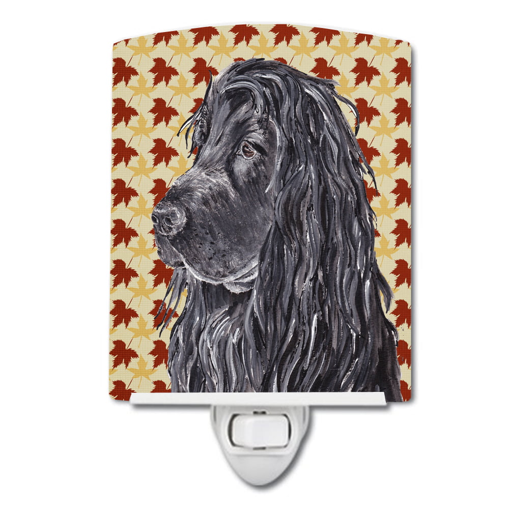 SC9541CNL Black Cocker Spaniel Fall Leaves Ceramic Night Light