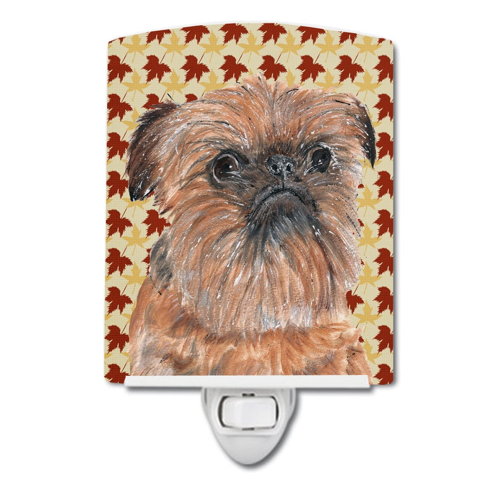 SC9544CNL Brussels Griffon Fall Leaves Ceramic Night Light
