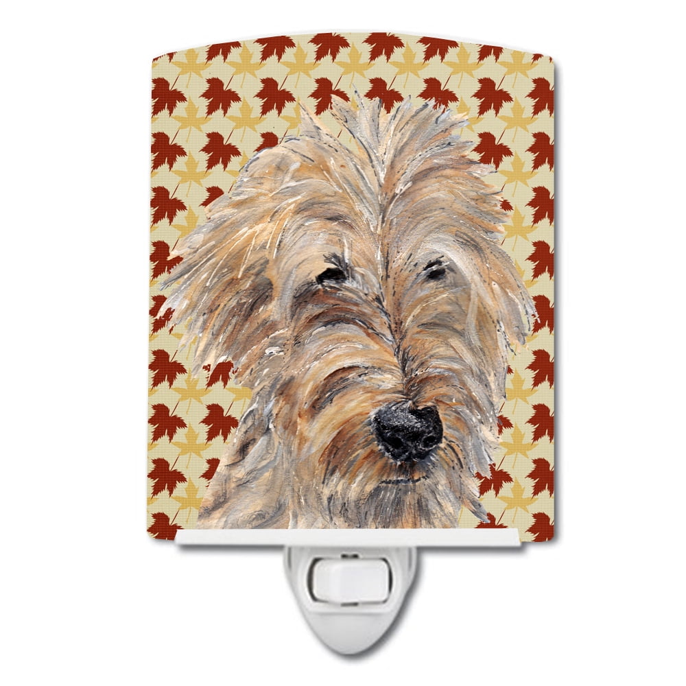 SC9549CNL Golden Doodle Fall Leaves Ceramic Night Light