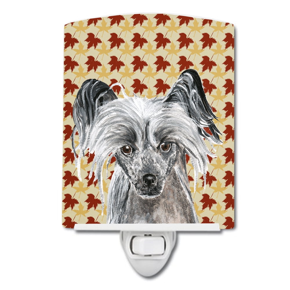 SC9550CNL Chinese Crested Fall Leaves Ceramic Night Light