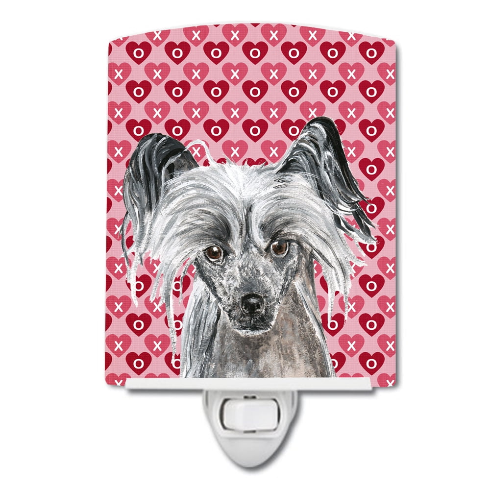 Chinese Crested Hearts & Love Ceramic Night Light