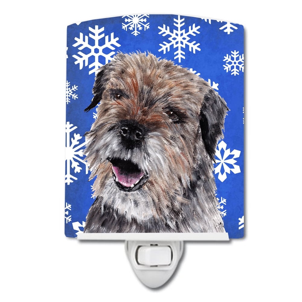SC9599CNL Border Terrier Winter Snowflakes Ceramic Night Light