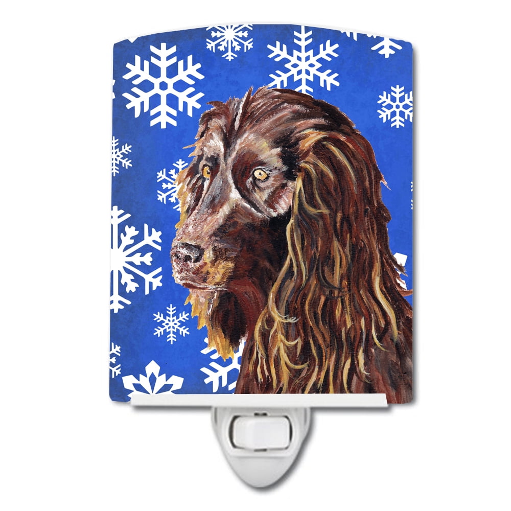 Boykin Spaniel Winter Snowflakes Ceramic Night Light