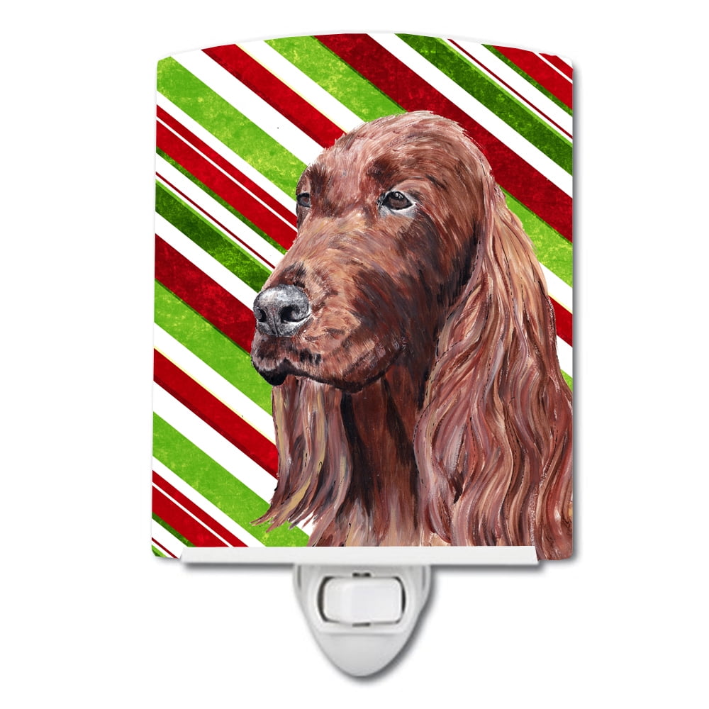 Irish Setter Candy Cane Christmas Ceramic Night Light