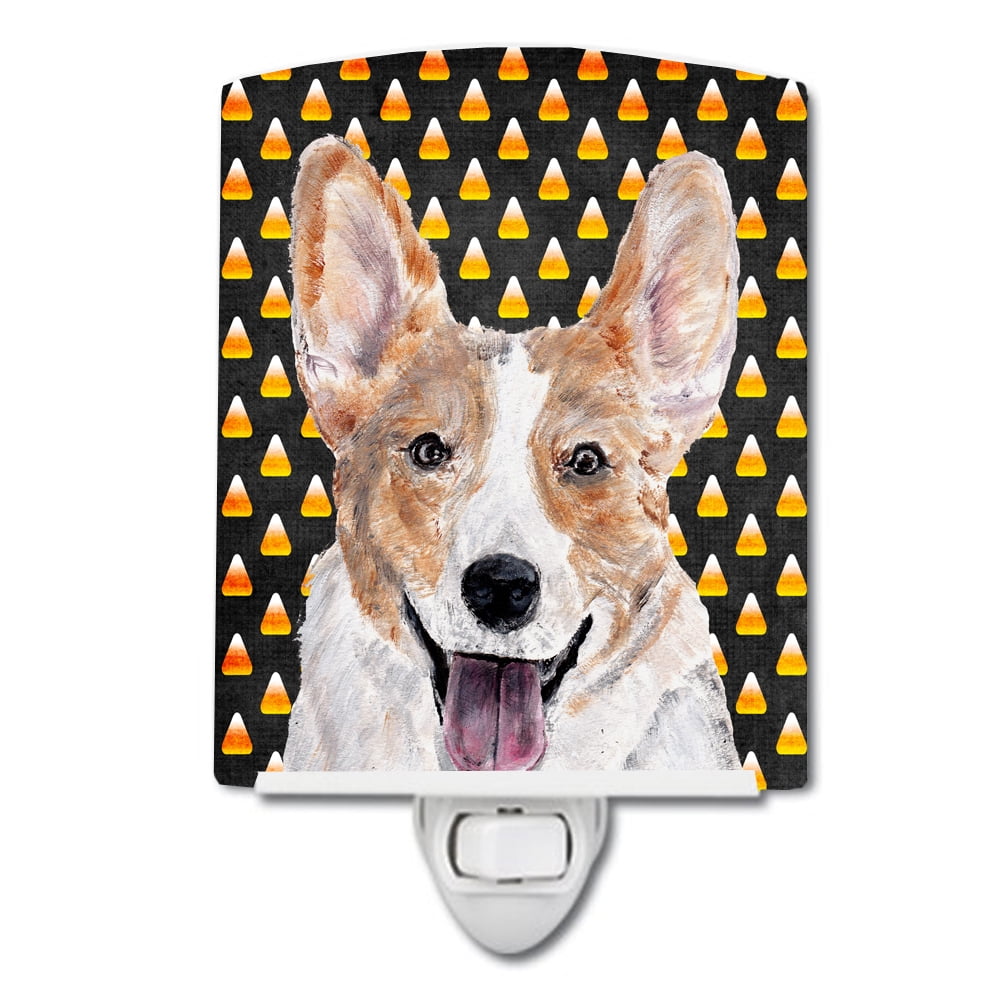 Cardigan Corgi Candy Corn Halloween Ceramic Night Light