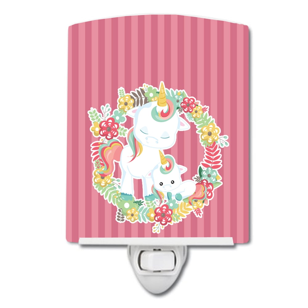 Unicorn & Flowers Ceramic Night Light