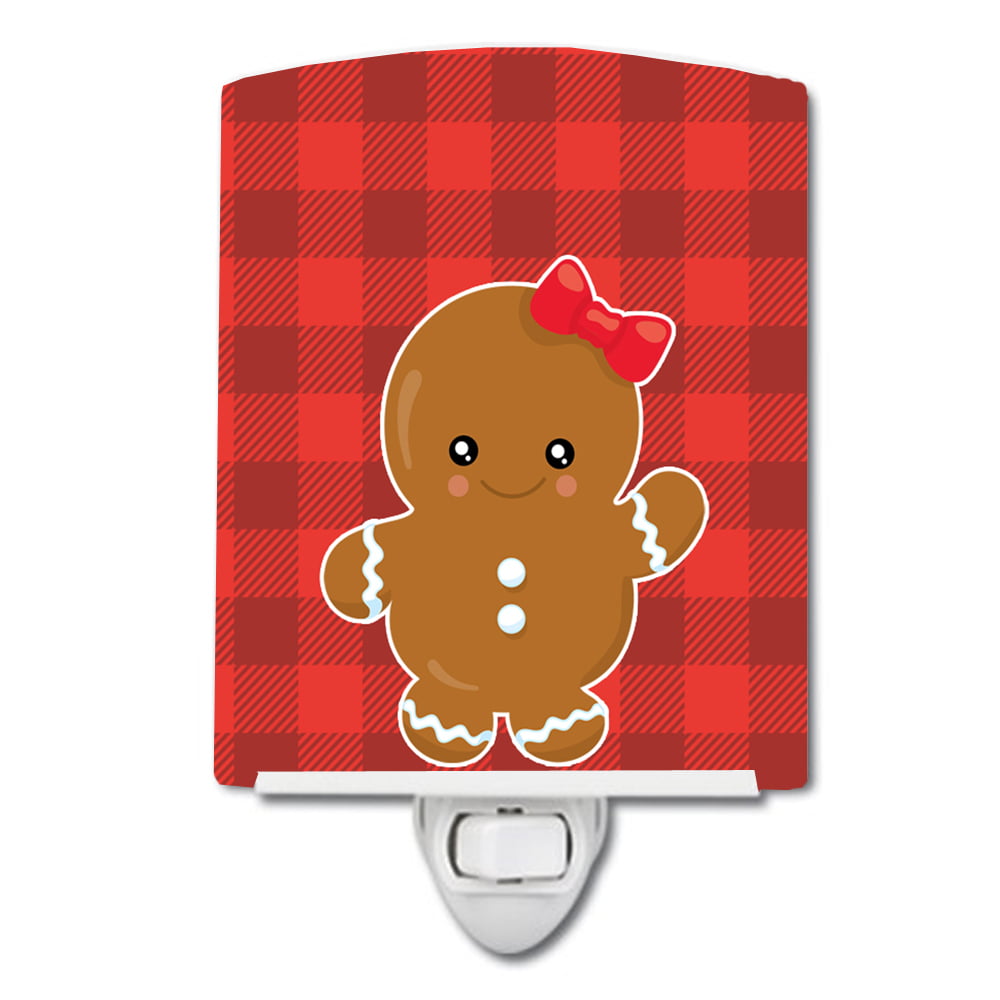 Christmas Gingerbread Girl Ceramic Night Light