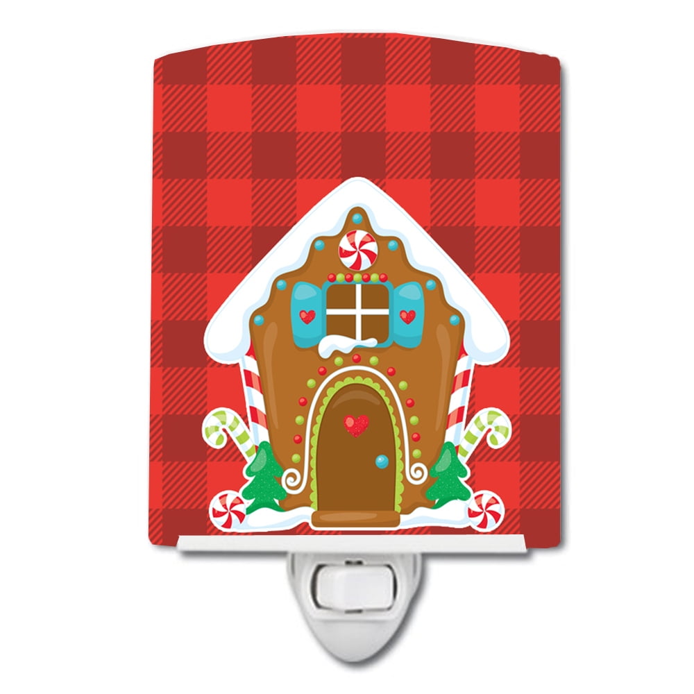 Christmas Gingerbread House Ceramic Night Light