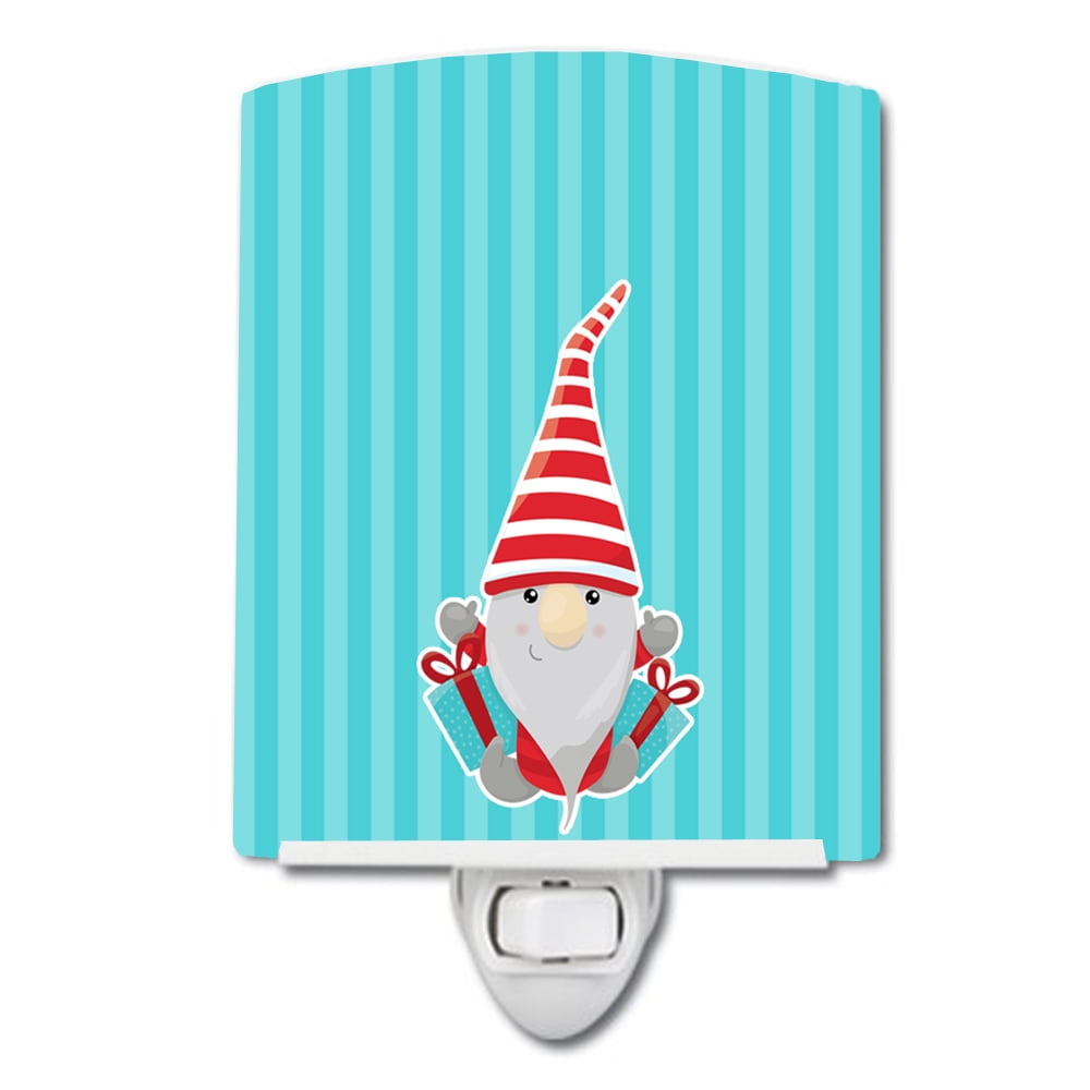 BB8786CNL Christmas Gnome Presents Ceramic Night Light