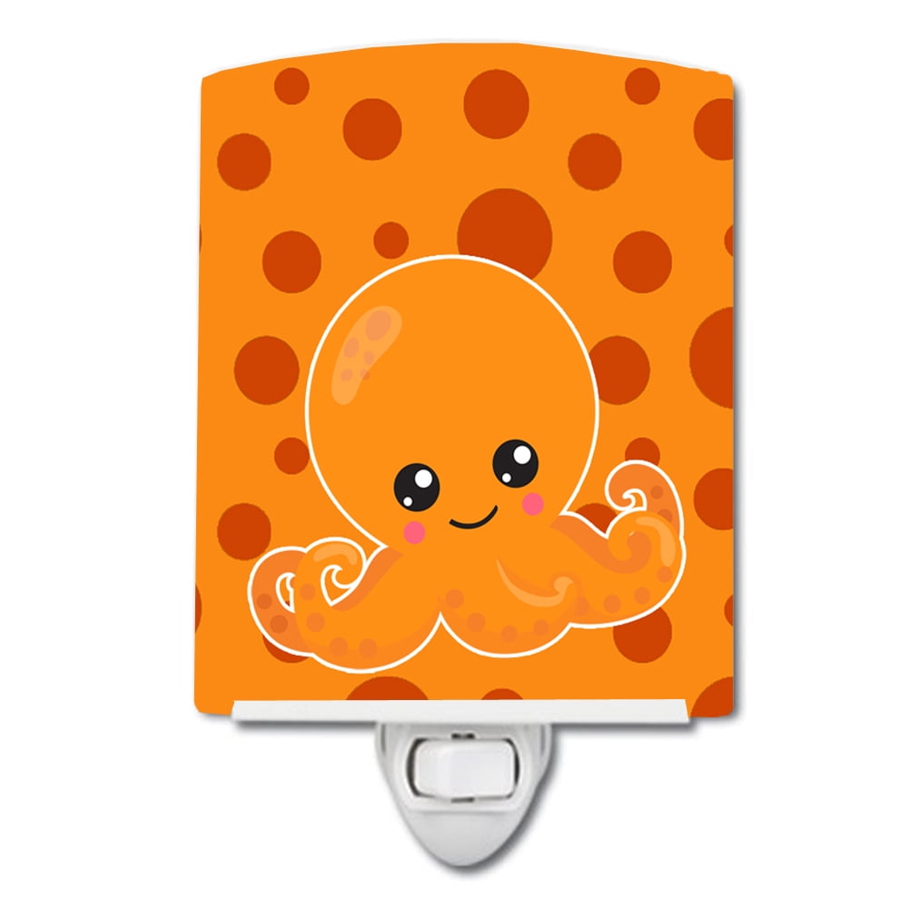 BB8799CNL Cutie Ocean Octopus Orange Ceramic Night Light