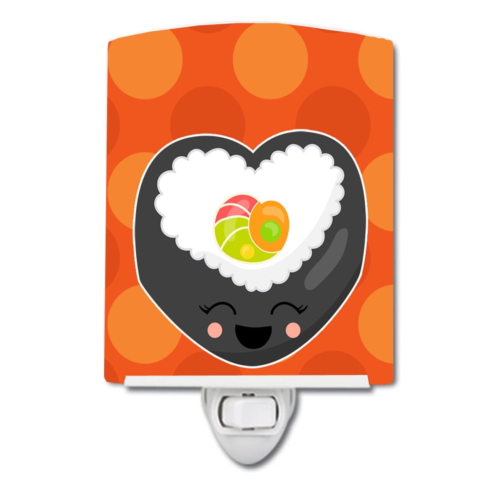 Heart Sushi Roll with Face Ceramic Night Light