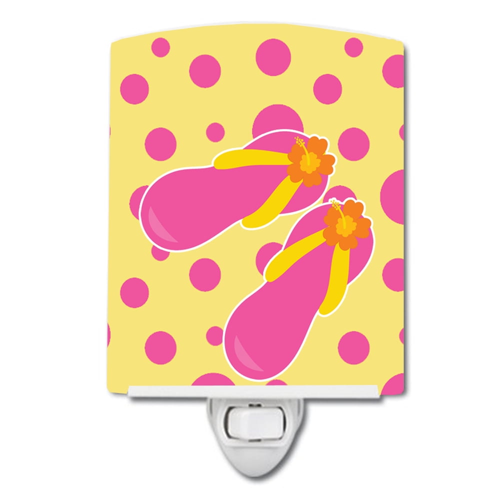 BB8816CNL Beach Pink Flip Flops Ceramic Night Light