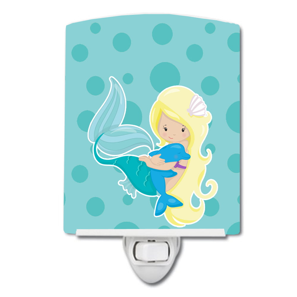 BB8820CNL Beach Mermaid Blue Ceramic Night Light
