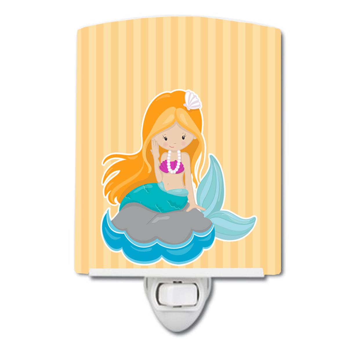 BB8834CNL Beach Mermaid Ginger Hair Ceramic Night Light