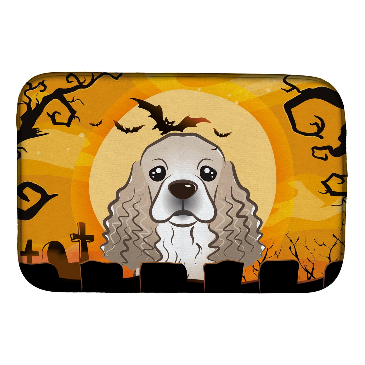 BB1774DDM Halloween Cocker Spaniel Dish Drying Mat