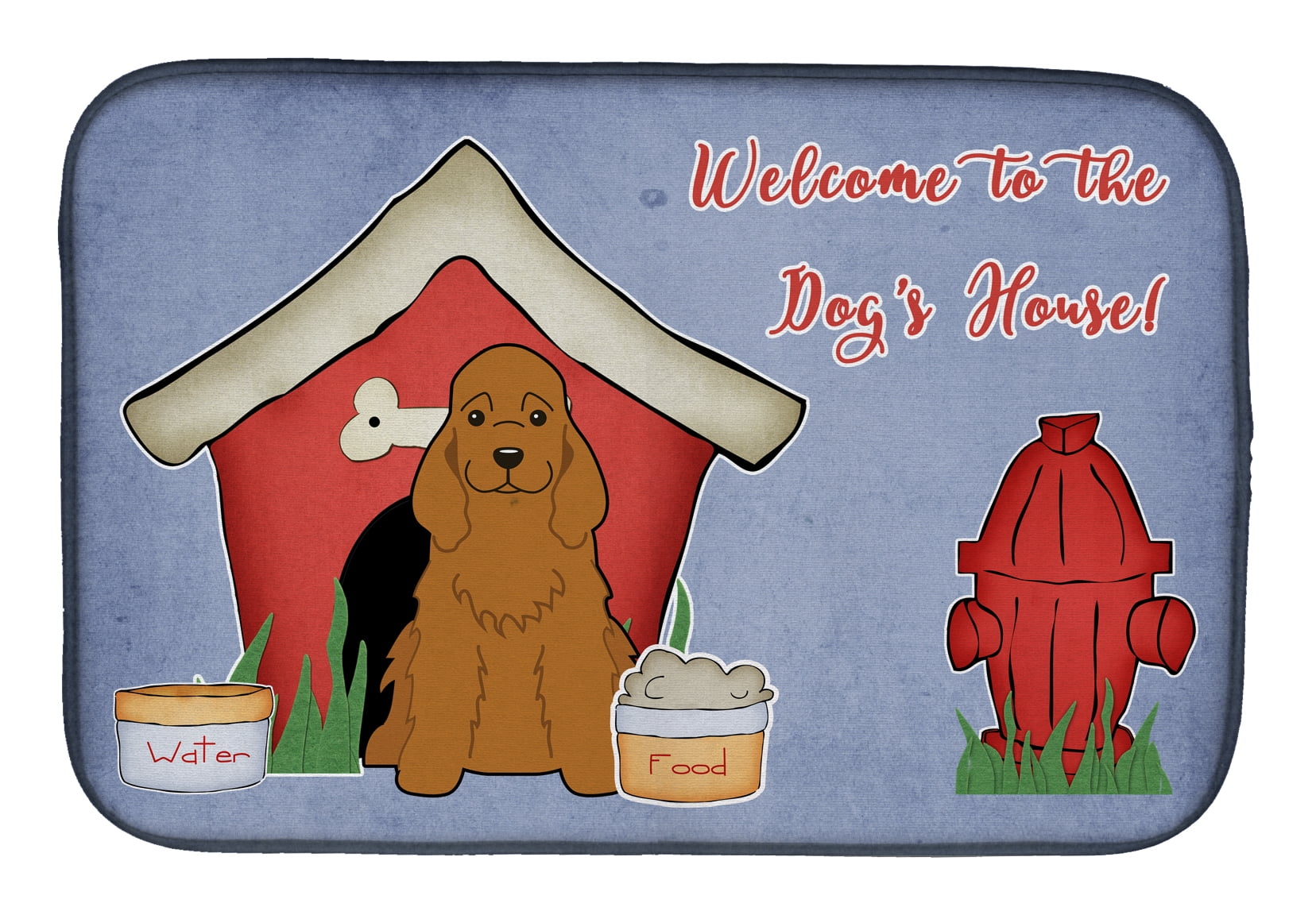 Dog House Collection Cocker Spaniel Red Dish Drying Mat