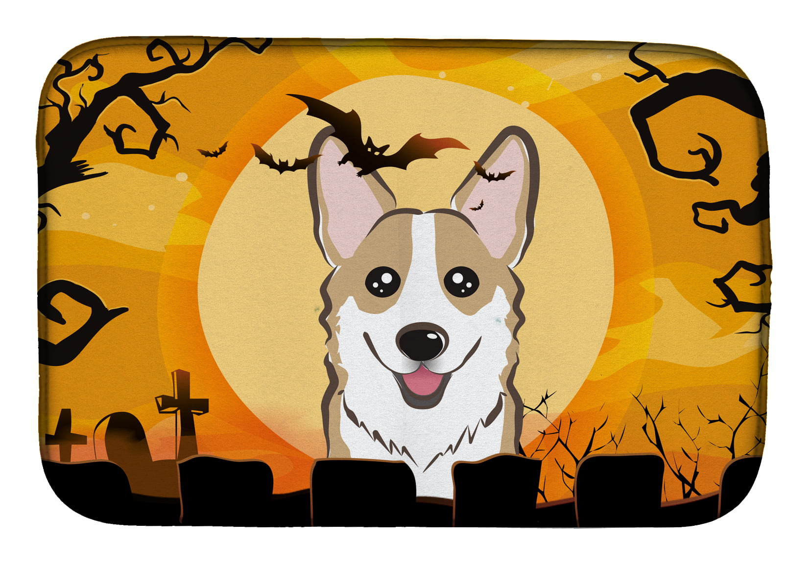 BB1811DDM Halloween Sable Corgi Dish Drying Mat