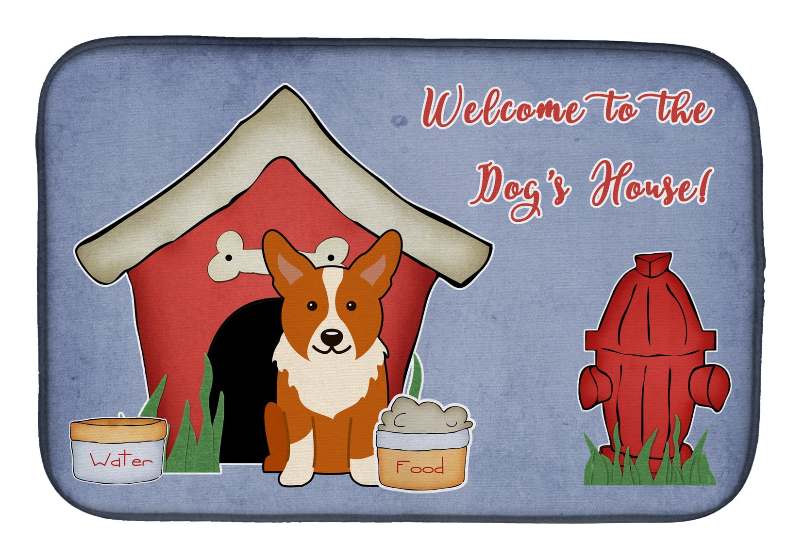 BB2854DDM Dog House Collection Corgi Dish Drying Mat