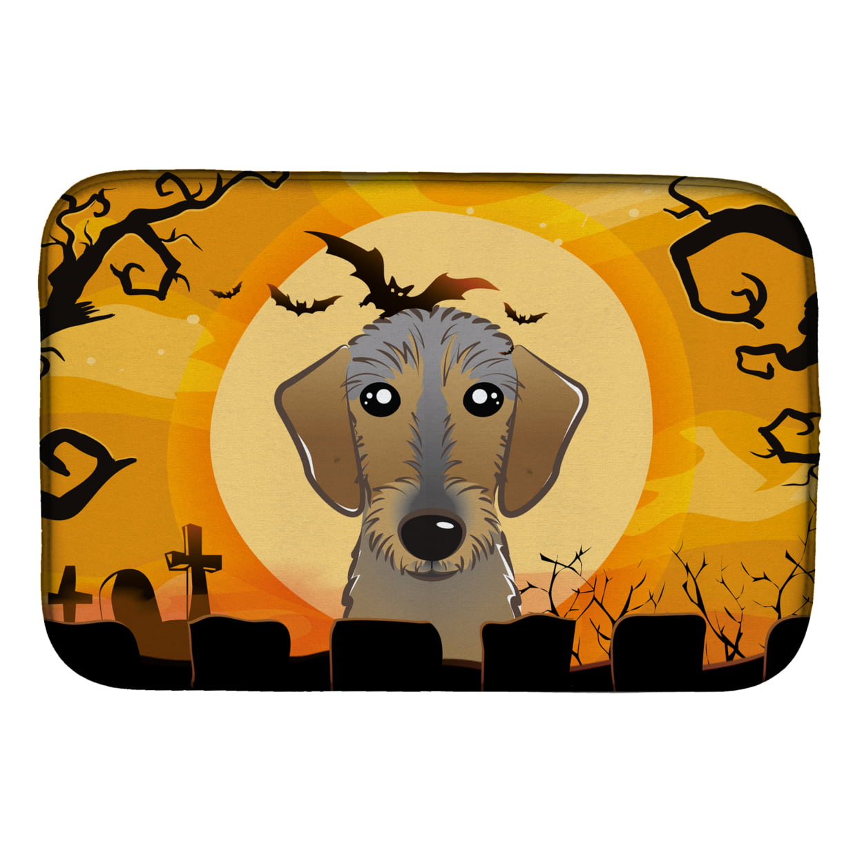 BB1791DDM Halloween Wirehaired Dachshund Dish Drying Mat