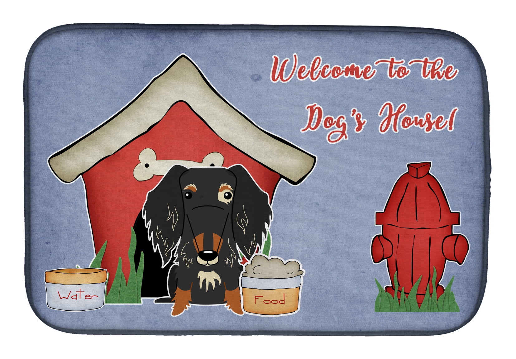 Dog House Collection Wire Haired Dachshund Dapple Dish Drying Mat