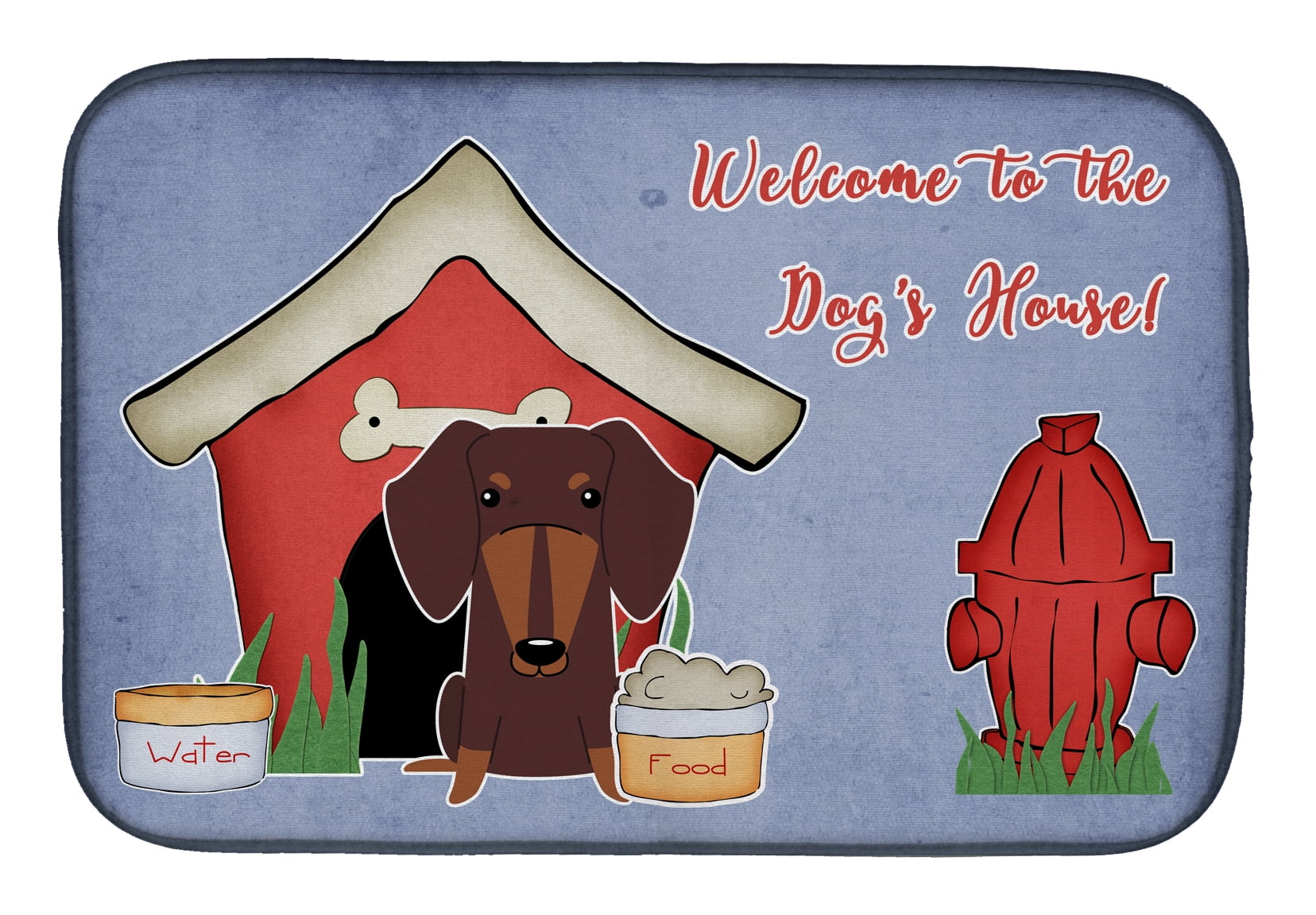 Dog House Collection Dachshund Chocolate Dish Drying Mat
