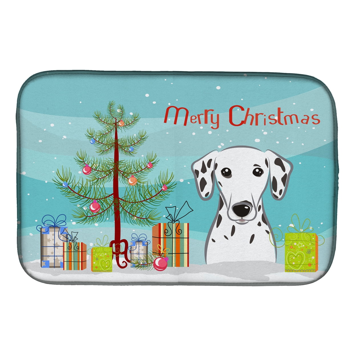 Christmas Tree & Dalmatian Dish Drying Mat