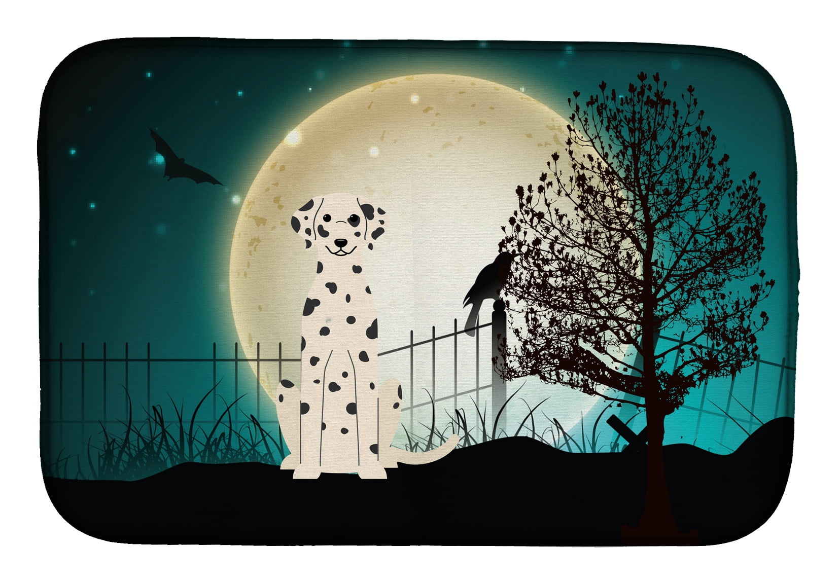 Halloween Scary Dalmatian Dish Drying Mat