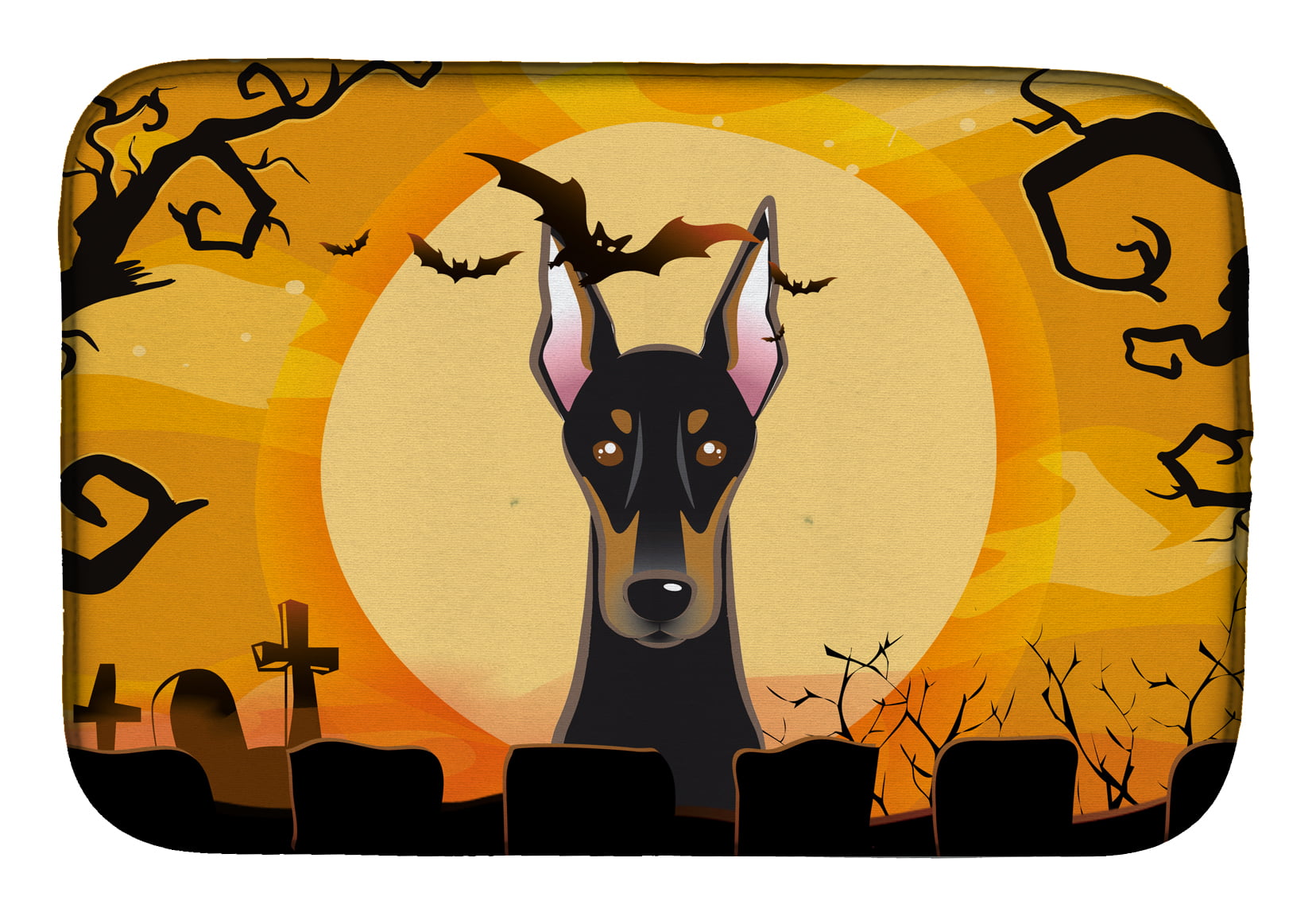 BB1803DDM Halloween Doberman Dish Drying Mat