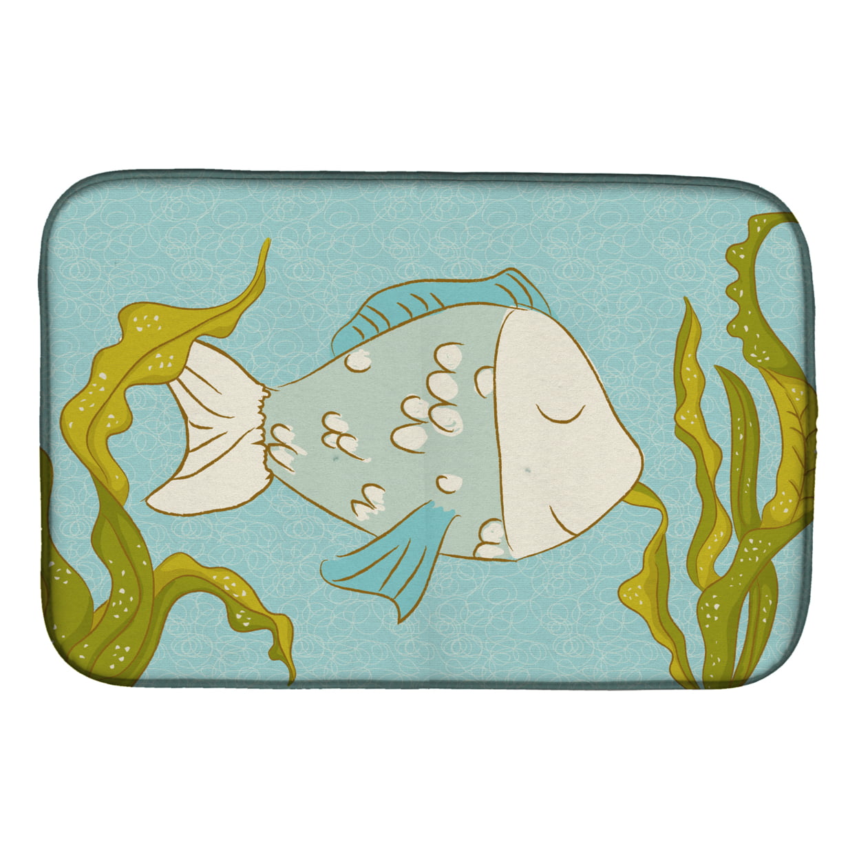 Carolines Treasures BB8545DDM Blue Fish Dish Drying Mat
