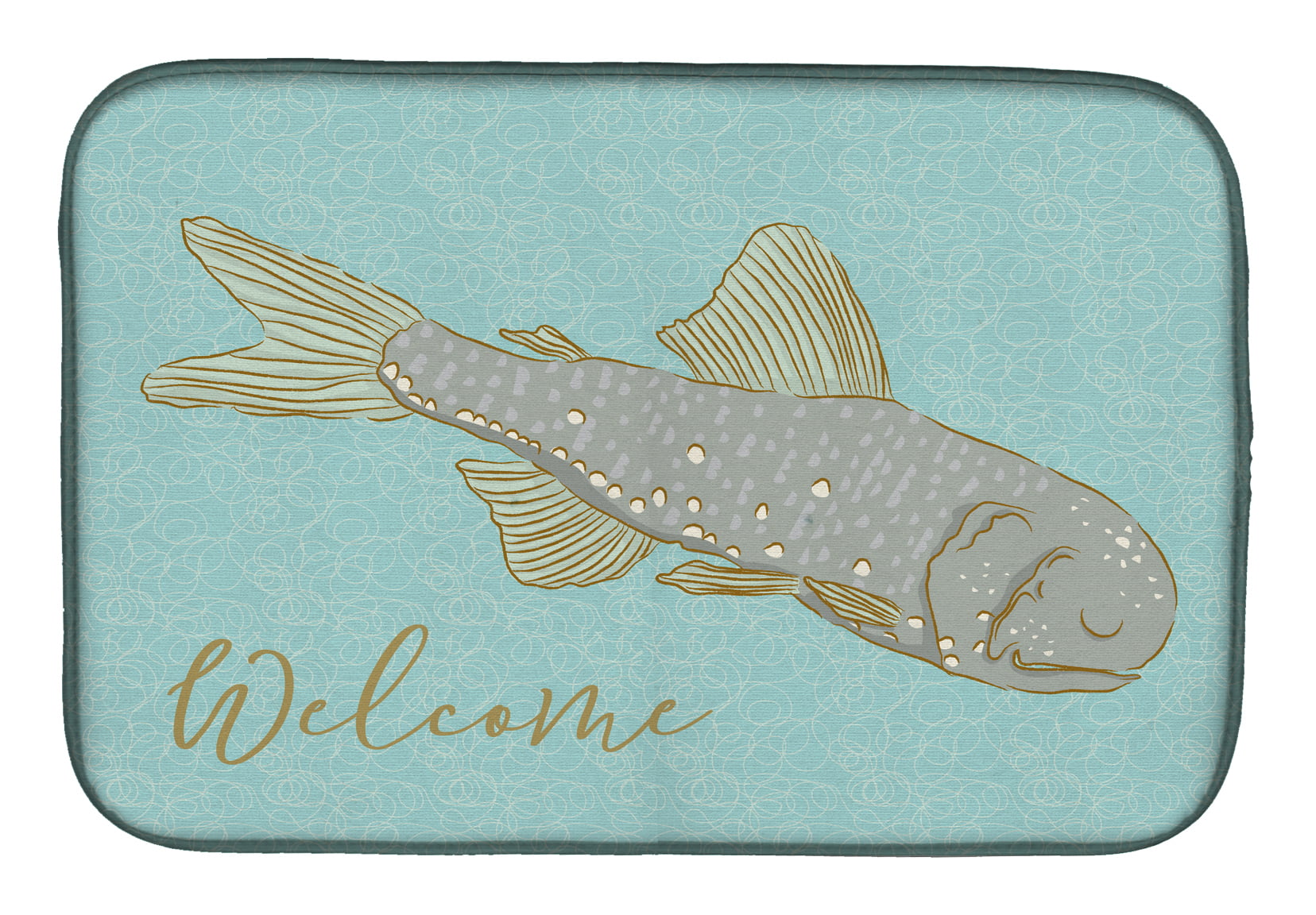 Fish Welcome Dish Drying Mat