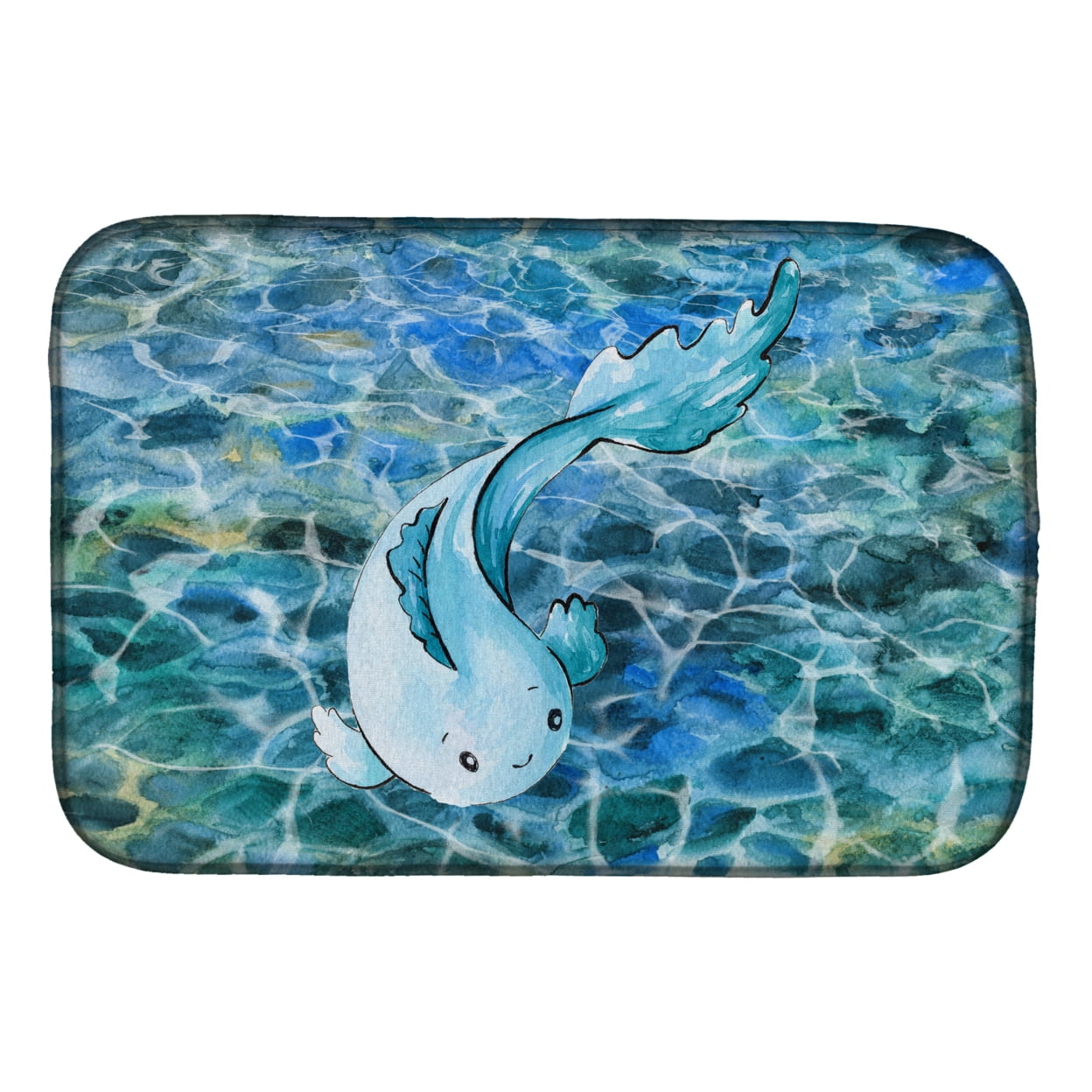 BB8524DDM Blue Fish Dish Drying Mat
