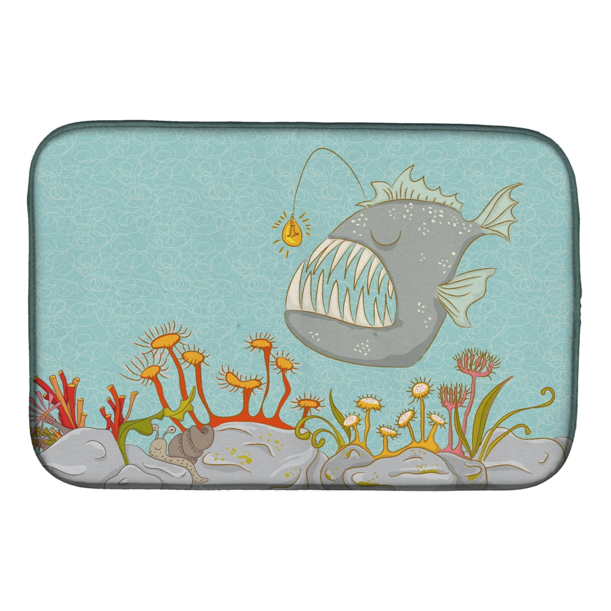 BB8536DDM Frog Fish Scene Dish Drying Mat