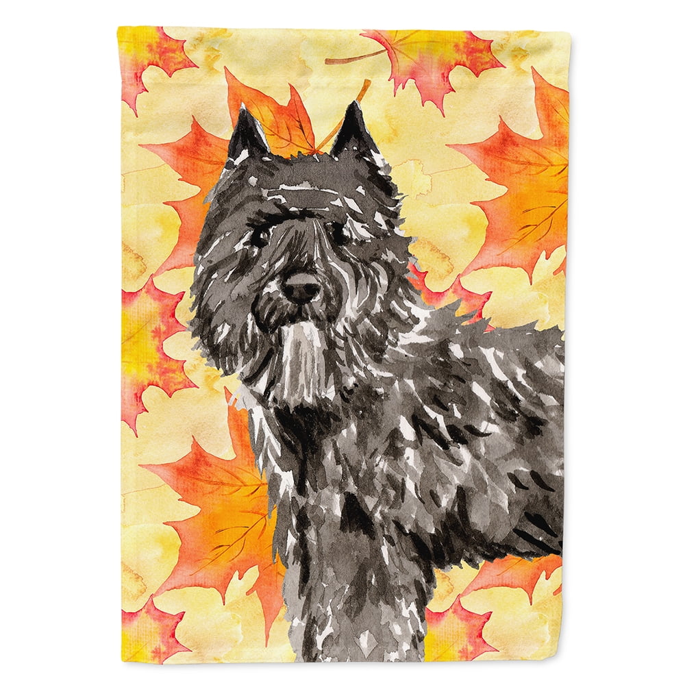 Fall Leaves Bouvier Des Flandres Flag Canvas House Size