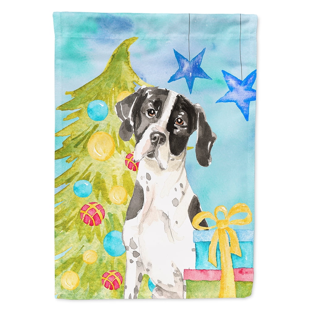 Christmas Tree English Pointer Flag Canvas House Size
