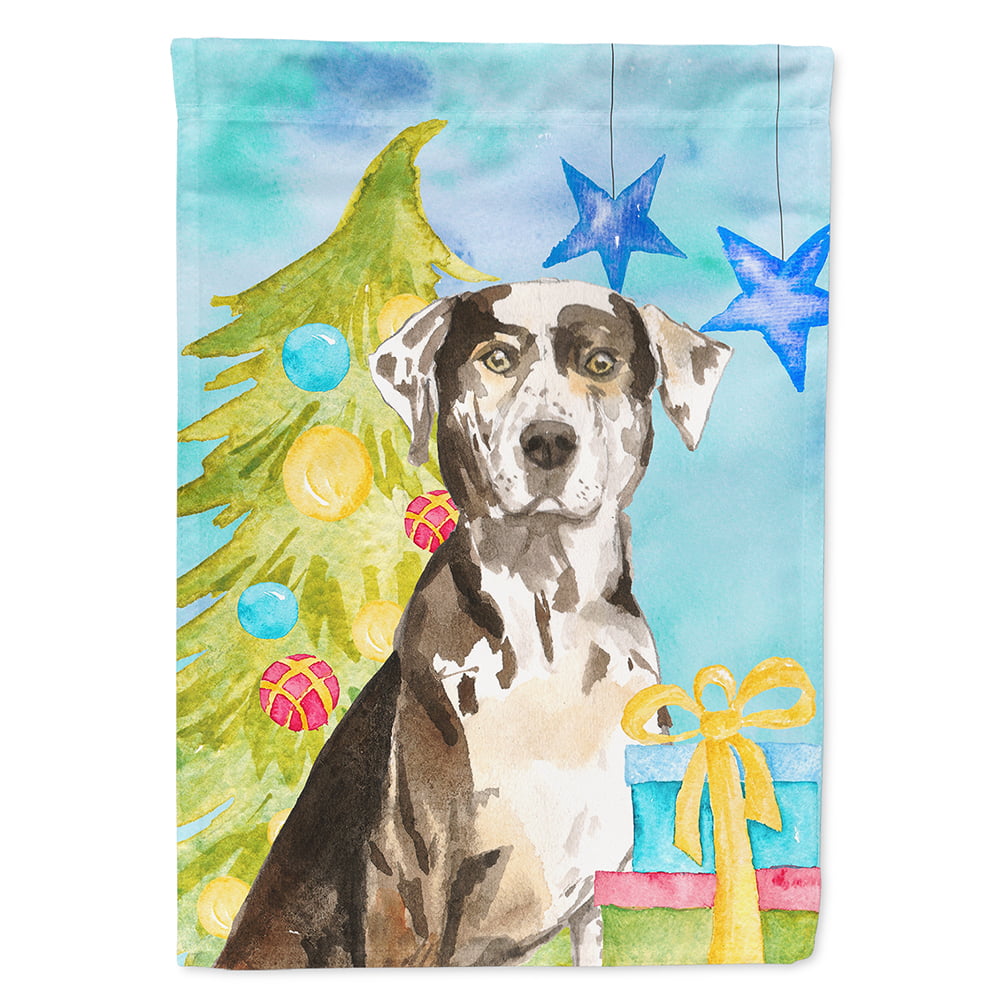 Christmas Tree Catahoula Leopard Dog Flag Canvas House Size