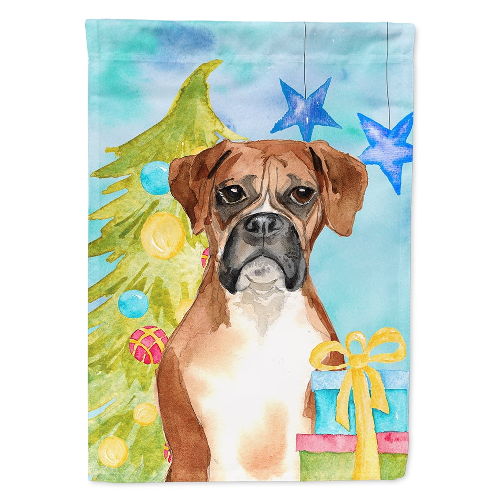 Christmas Tree Boxer Flag Canvas House Size