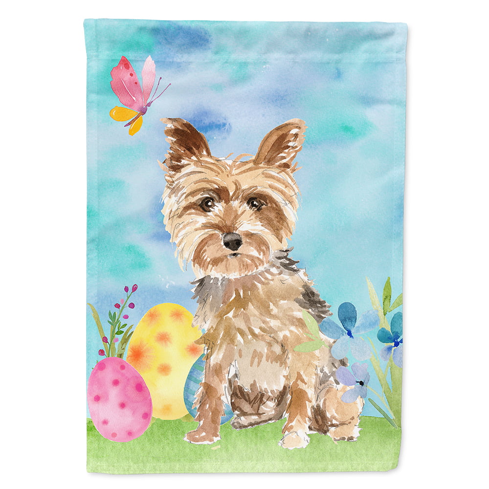 Easter Eggs Yorkie Yorkshire Terrier Flag Canvas House Size