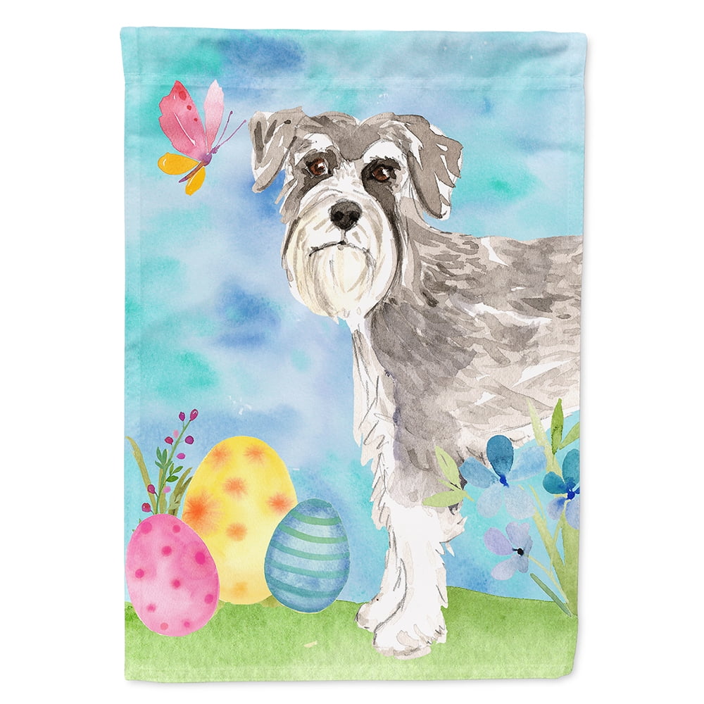 CK1903CHF Easter Eggs Schnauzer No.1 Flag Canvas House Size